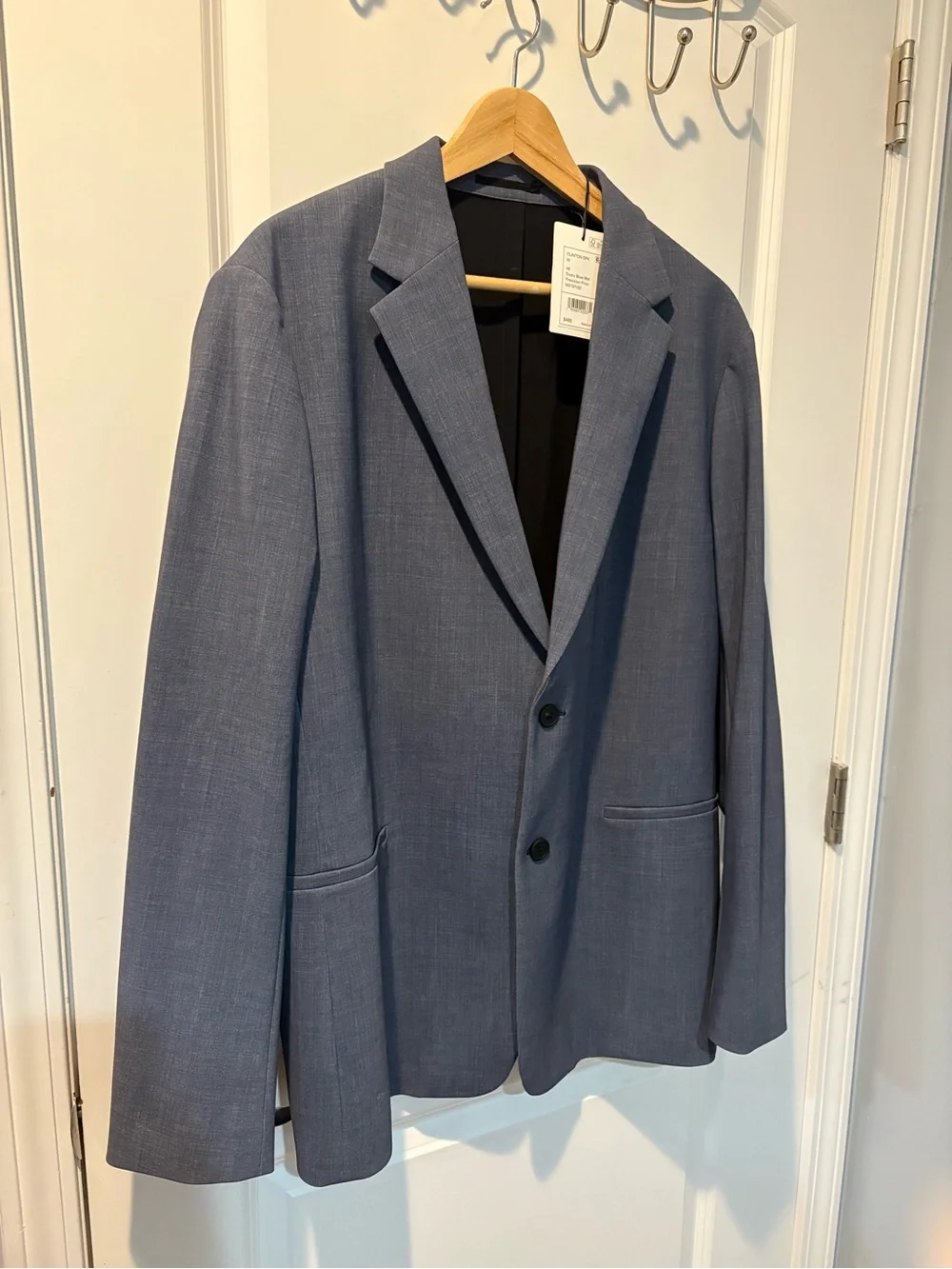 Theory Men Dusty Blue Precision Print Blazer